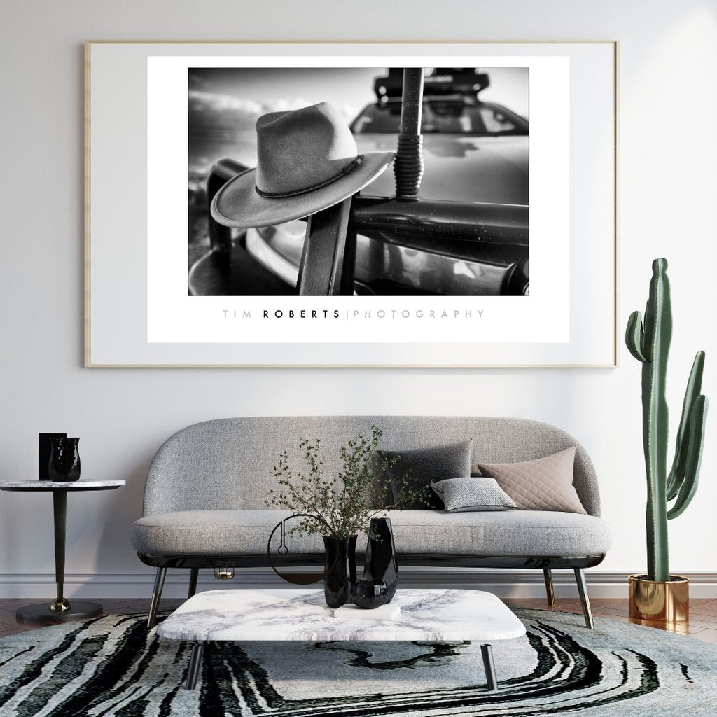 Outback Explorer: The Hat Black & White Fine Art Poster