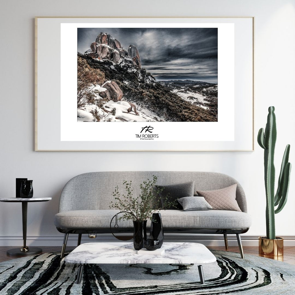 The Cathedral: Majestic Snowy Peaks Fine Art Poster – Vivid Colors & Matte Finish