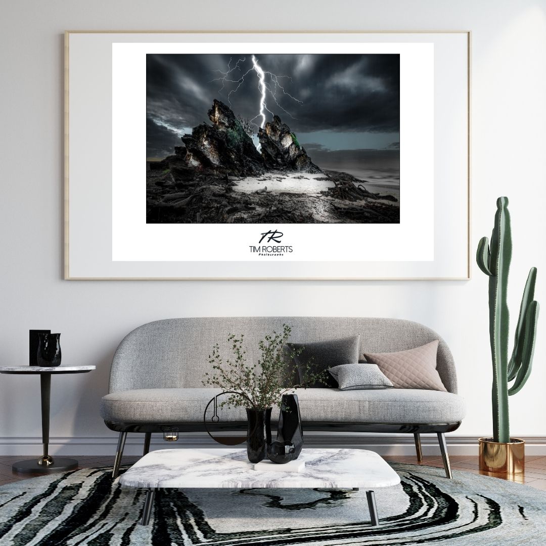 Fine Art Poster: Lightning Beach Landscape at Nambucca Heads, New South Wales - Vivid Giclée Print