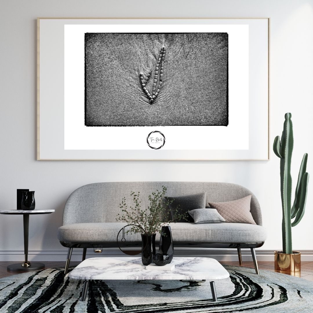 Zen Sand & Stone Monochrome Fine Art Poster – Available in Five Sizes