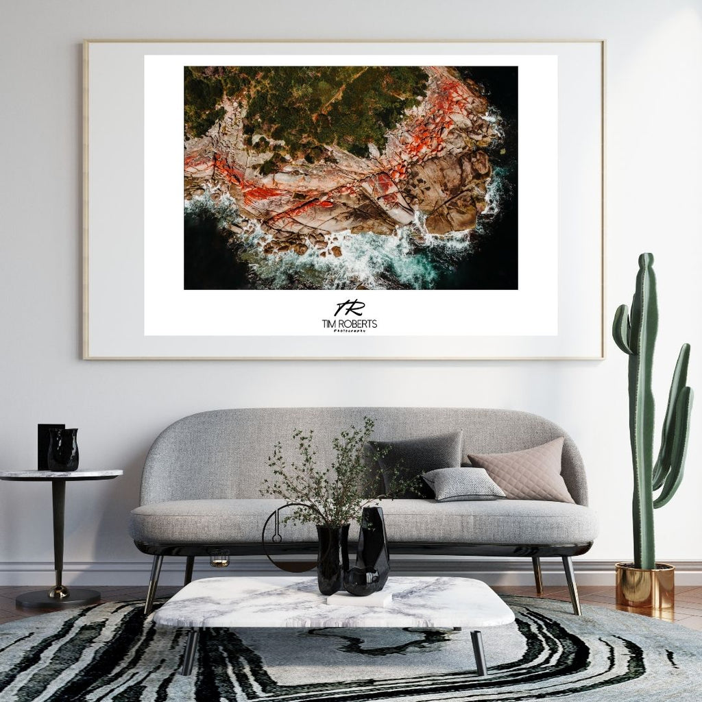 Bay Of Fires: Fiery Red Coastal Boulders Fine Art Poster