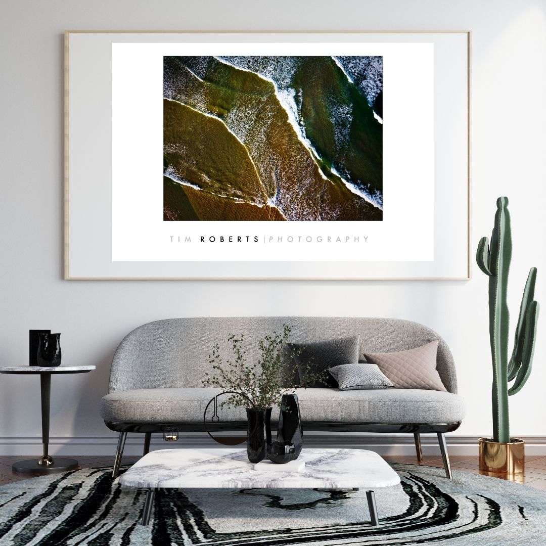 Ocean Waves Abstract Fine Art Poster - Dynamic Marine Art for Modern Spaces, available in various sizes