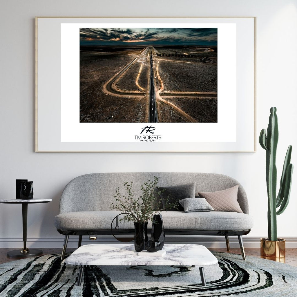Fine Art Poster: Aerial View of Hay Plain, New South Wales - Vivid Giclée Print