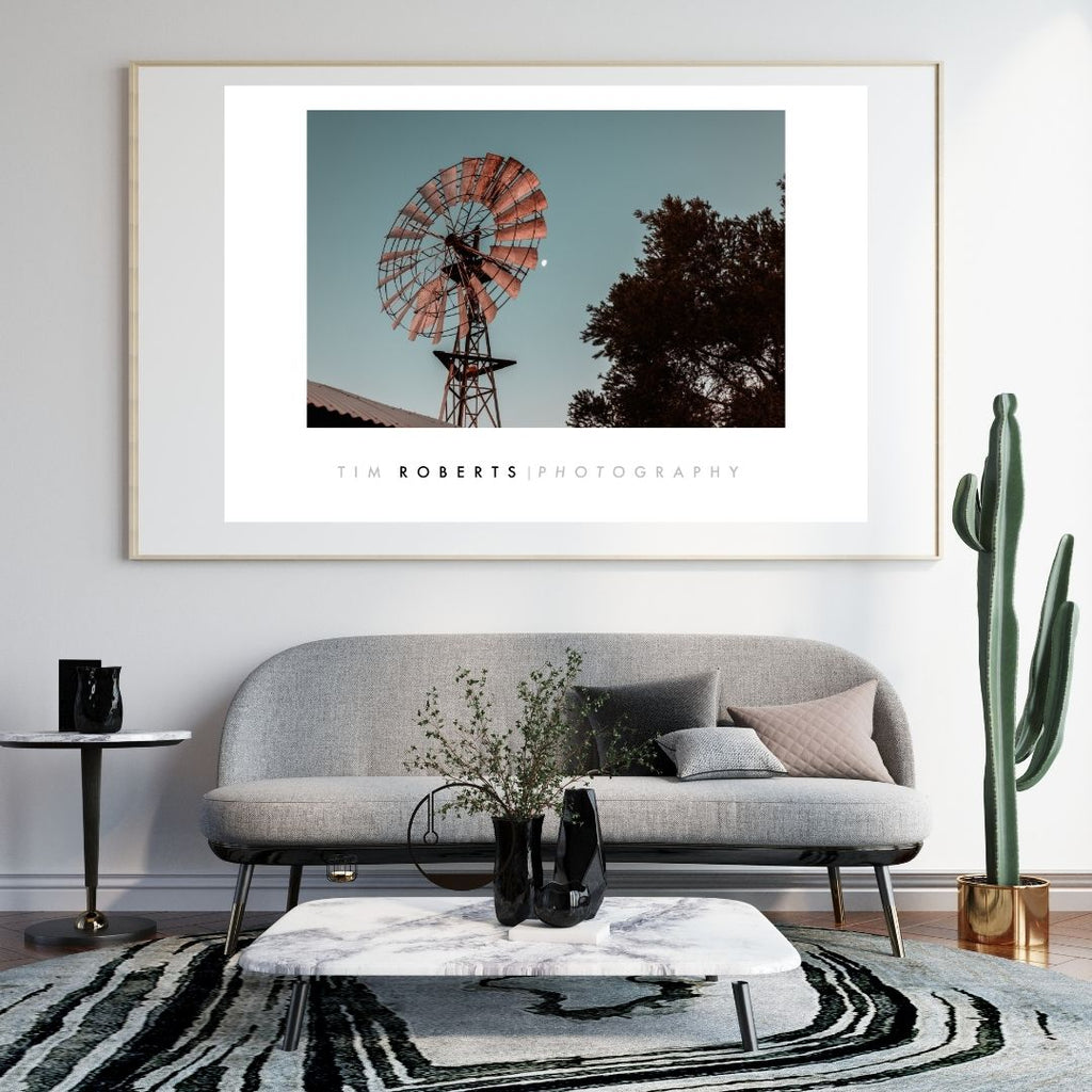 Rustic Windmill at Dusk Fine Art Poster - Evocative Wall Art in Various Sizes