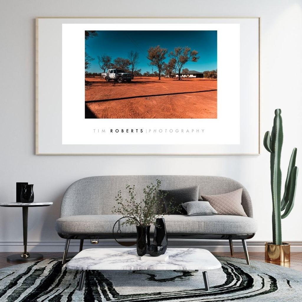 Homestead Outback Horizon Art Print - Vivid Desert Landscape Fine Art Poster